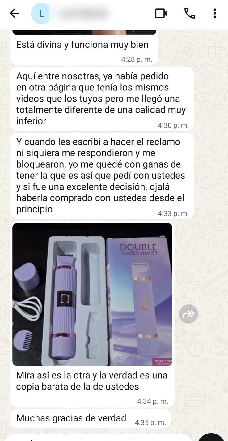 Conversación real de WhatsApp con una clienta